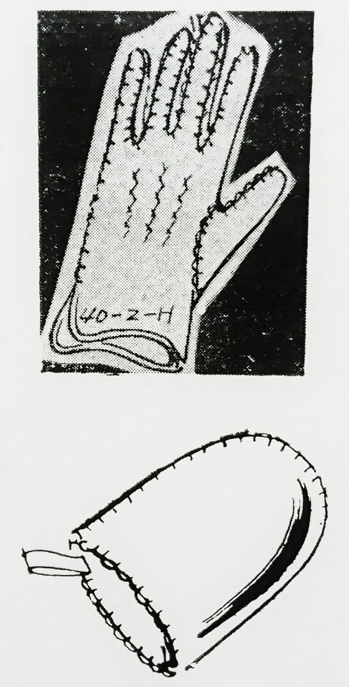 ストローベル 40-2-H（2本糸皮手袋まつい縫ミシン）の縫見本
